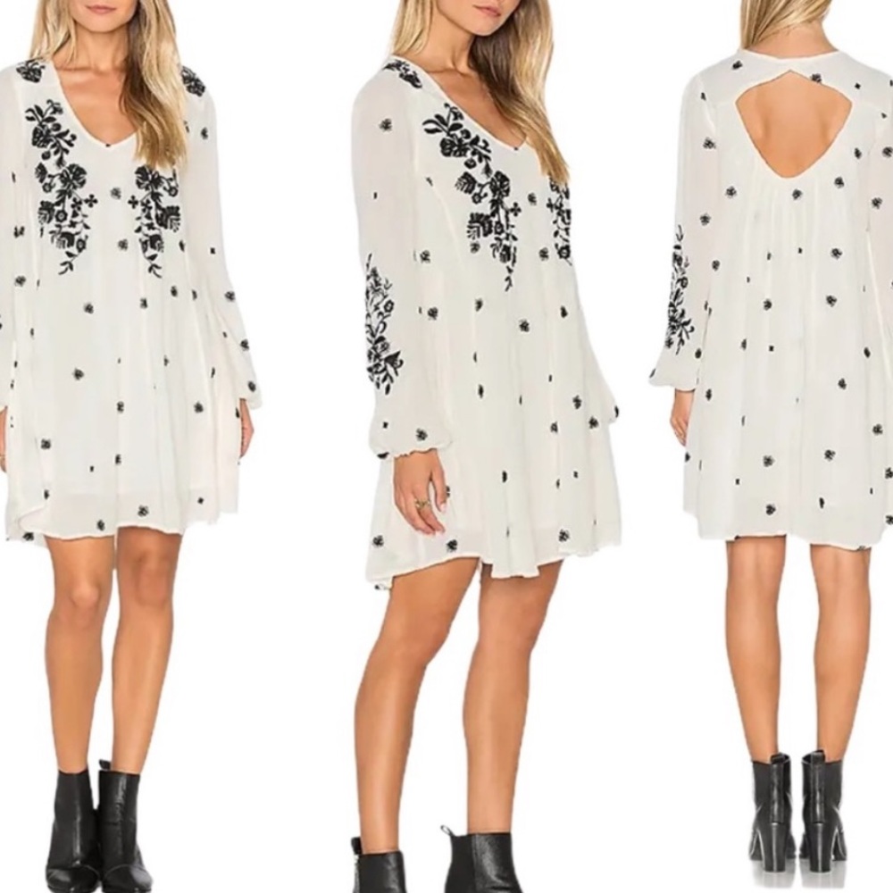 White embroidered Free People dress